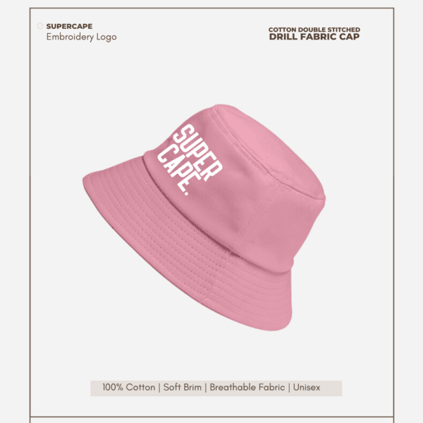 SuperCape Logo Pink Bucket Hat - Image 2