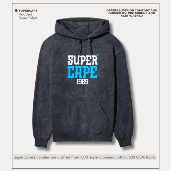 SuperCape 1989 Acid Wash – Unisex Hoodie