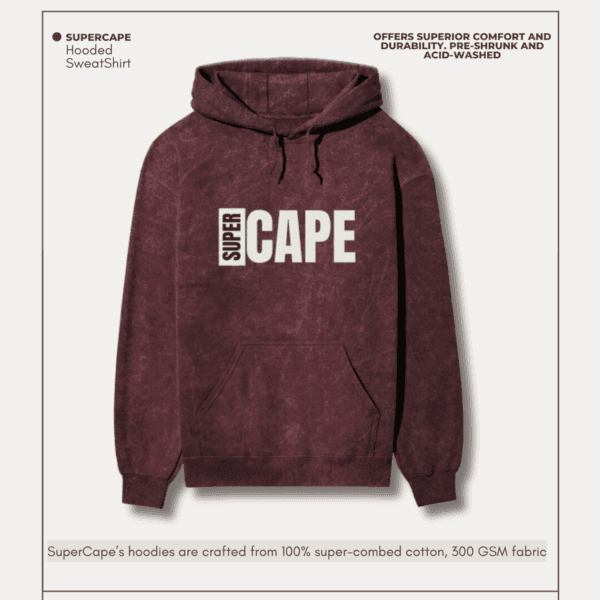SuperCape - Unisex Acid Wash Hoodie