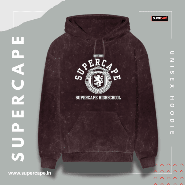SuperCape HighSchool Unisex Hoodie - Acid Wash